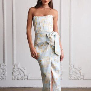 V. Chapman The June Dress in Ballad Blue Baroque Floral NWT, Size 2